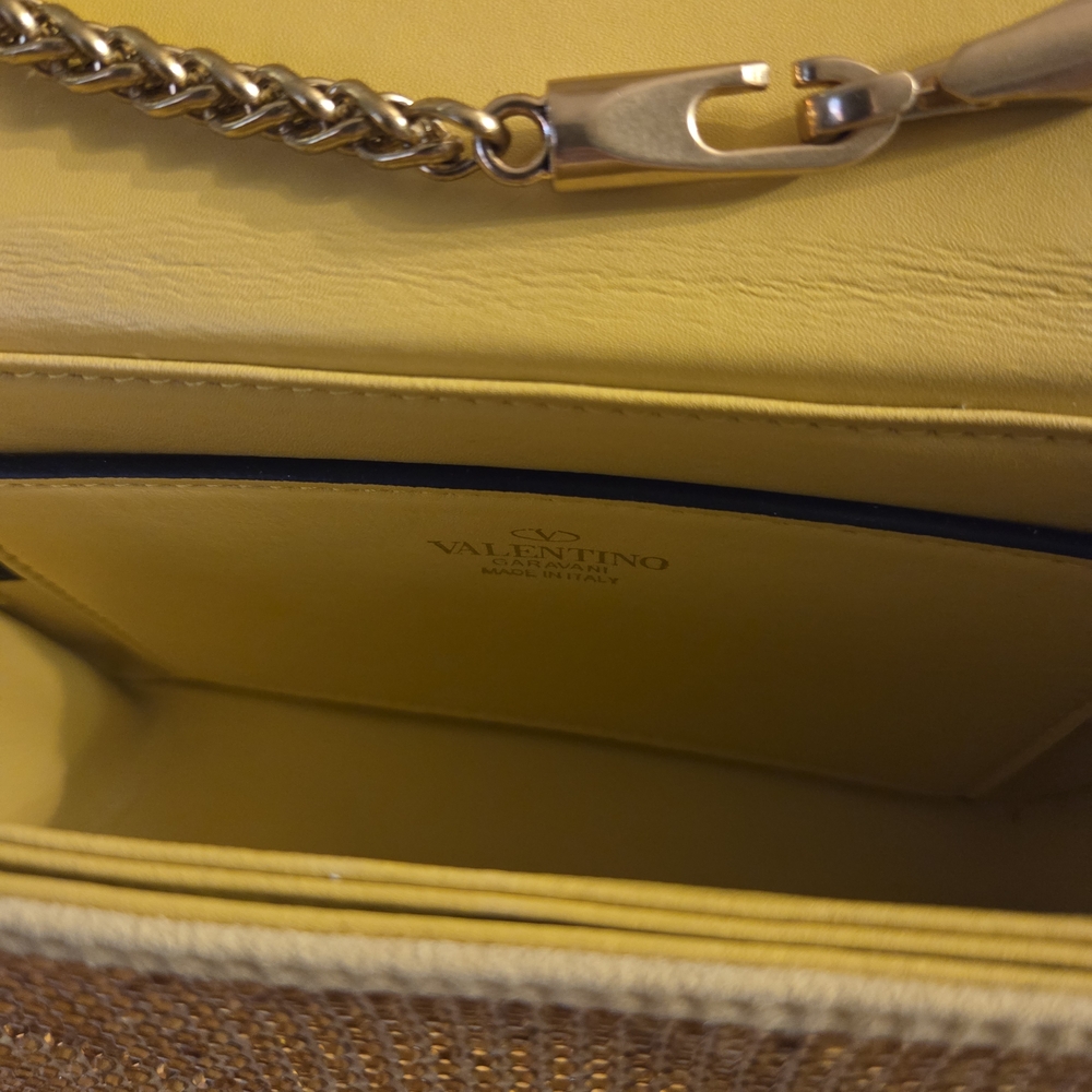 Gold Evening Crossbody Bag with Chain Strap - Picture 5 of 16